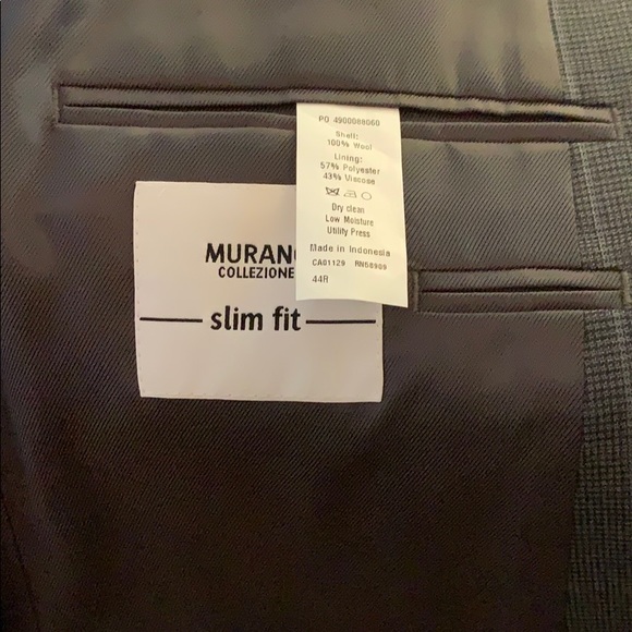 Murano Collezione Gray 100% Wool Slim Fit Suit - Picture 11 of 13